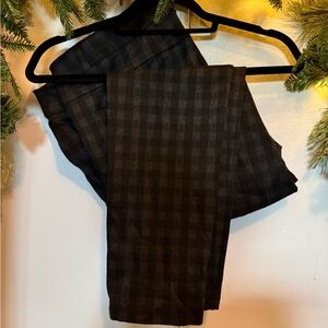 Skinny Collection Men’s Black Plaid Slacks